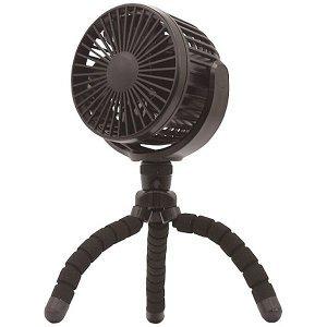 トップランド どこでもFAN　ホーム＆カー ブラック SF-DF20 BK ホワイト 羽根径9cm