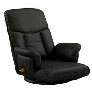宮武製作所 スーパーソフトレザー座椅子 -楓- ブラック YS-1392A BK -お取り寄せ品-