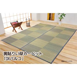 イケヒコ い草花ござカーペット 「DXパルコ裏貼CP」 ブルー 江戸間4.5畳(約261×261cm) (裏:不織布) シンプル ブルー 4803204  -お取り寄せ品-｜applied-net