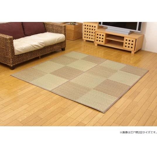 イケヒコ い草花ござカーペット 「DXパルコ裏貼CP」 ブラウン 江戸間4.5畳(約261×261c...