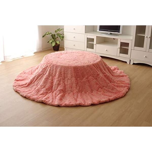 イケヒコ フィラメント素材 こたつ薄掛け布団単品 「フィリップ円形」 ピンク 約220cm丸 シンプ...