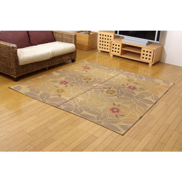 イケヒコ 純国産 袋織い草ラグカーペット 「なでしこ」 ベージュ 約191×250cm 和風 ベージ...