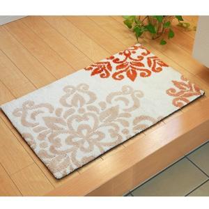 イケヒコ 玄関マット マイクロファイバー 北欧調 「ニール」 オレンジ 約55×85cm 滑りにくい加工 北欧 オレンジ 2026860  -お取り寄せ品-｜applied-net