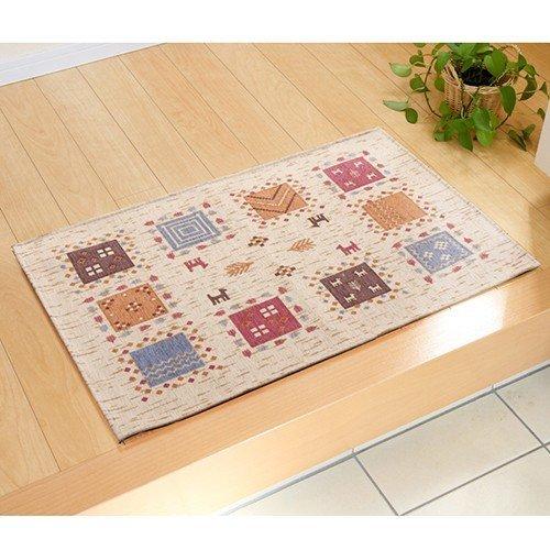 イケヒコ 玄関マット 洗える ギャベ柄 「ギャベル」 ベージュ 約50×80cm 滑りにくい加工 ギ...