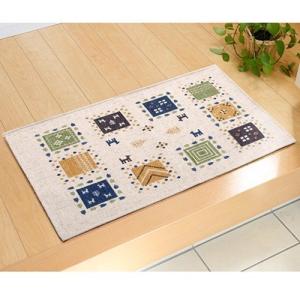 イケヒコ 玄関マット 洗える ギャベ柄 「ギャベル」 アイボリー 約50×80cm 滑りにくい加工 ギャベ アイボリー 2034330  -お取り寄せ品-｜applied-net