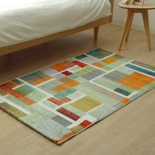 イケヒコ トルコ製 ウィルトン織り カーペット 幾何柄 抗菌防臭 「エデン RUG」 約133×19...