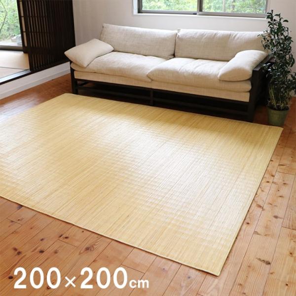 イケヒコ 籐 ラグ カーペット 自然素材 ひんやり インドネシア産 むしろ 約200×200cm シ...
