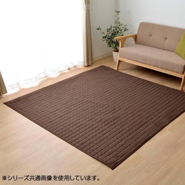 イケヒコ ラグ カーペット 正方形 2畳 洗える 無地 ブラウン 約185×185cm ホットカーペ...
