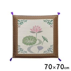 イケヒコ 純国産 袋織 い草御前(仏前)座布団 「蓮の花」 約70×70cm 和風 3109709  -お取り寄せ品-｜applied-net