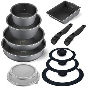 アイリスオーヤマ ダイヤモンドコートパンディープラス ＩＨ１２点セット DCI-S12S スレートグレー 0501-4967576498395-ds -お取り寄せ品-｜applied-net