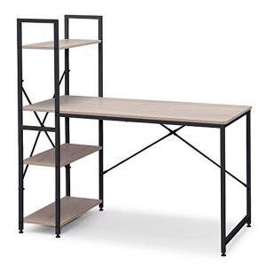 アイリスオーヤマ ラック付きデスク1200×620 RDK-1262 ライトナチュラル/ブラック 0501-4967576533133-ds -お取り寄せ品-｜applied-net