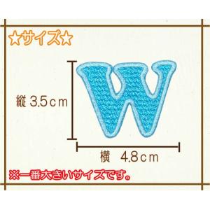刺繍アルファベットワッペン 青色 ・ 文字ワッ...の詳細画像2
