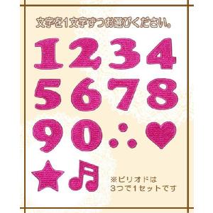 刺繍数字ワッペン 濃いピンク ・ 文字ワッペン...の詳細画像2