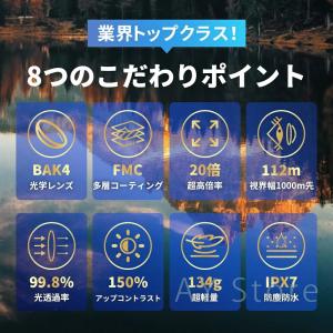 双眼鏡 望遠鏡 20倍 高倍率 BAK4 高精...の詳細画像2