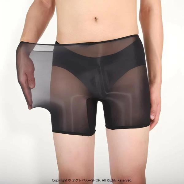 ボクサーパンツ メンズ 超薄型 光沢 シースルー セクシー 分離型 立体ポーチ 通気性抜群 ナイロン...