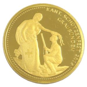 中古A/美品 スイス 現代射撃祭記念 純金 コイン 500フラン金貨 2012年 グラウビュンデン 24金 K24 硬貨 貨幣   20417078｜aprewith