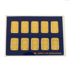 純金 インゴット 24金 10g ×10個セット 100g 田中貴金属 流通品 K24 延べ棒 ゴールド バー