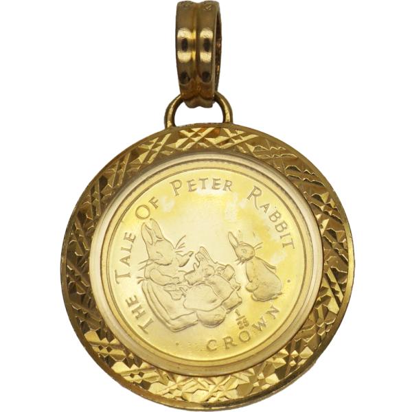 コイン：K24/枠：K18 ペンダントトップ ペンダントトップ 純金 ピーターラビットコイン 199...