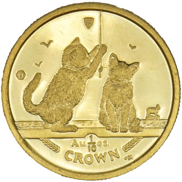 中古B/標準 貨幣 マン島 キャットコイン 2001年 ソマリアキャット 1/10オンス 1/10o...