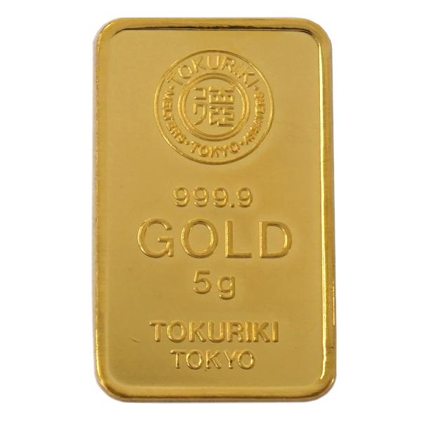 中古AB/使用感小  純金 インゴット 24金 5g 徳力本店 流通品 K24 延べ棒 ゴールド バ...