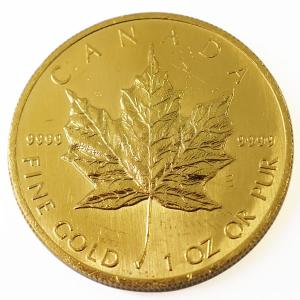 金貨 純金 24K 1/10オンス  1gメイプルリーフ メイプルリーフ金貨 純金 1/10オンス 24金 3.11g 中古美品