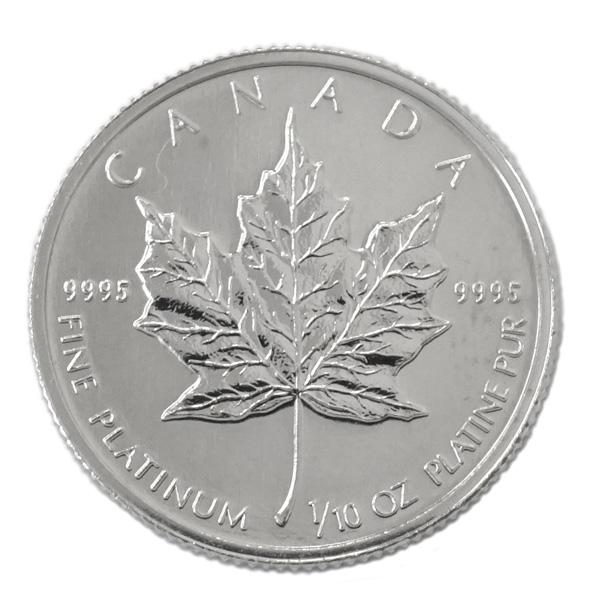 中古SA/極美品  純プラチナコイン メイプルリーフ 1/10オンス 1/10oz 約3.1g ラン...