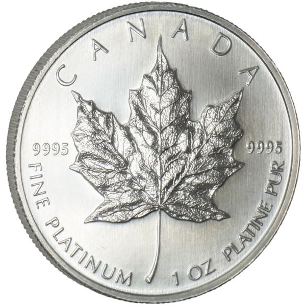 中古SA/極美品  純プラチナコイン メイプルリーフ 1オンス 1oz ランダムイヤー カナダ 白金...
