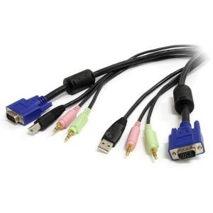StarTech USBVGA4N1A10 USB / VGA / オーディオ / マイク 一体型KVMケーブル 3m メーカー直送