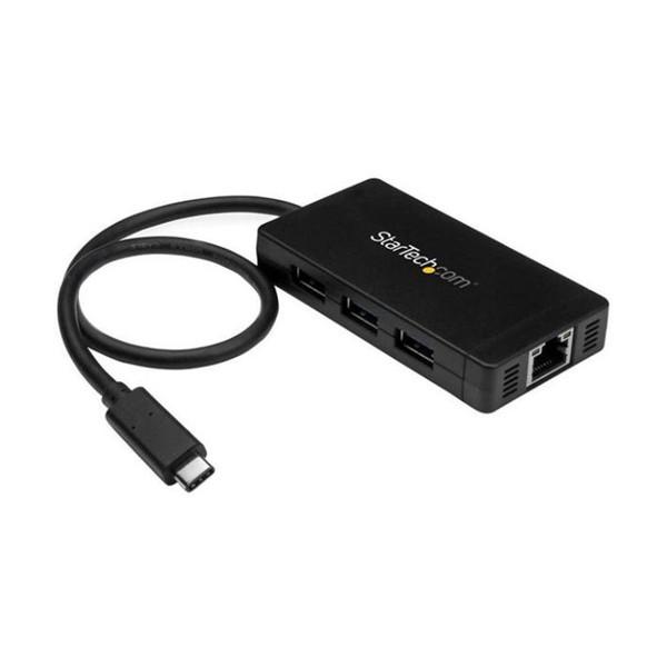 StarTech HB30C3A1GE 3ポートUSB 3.0ハブ USB Type-C接続 GbE...