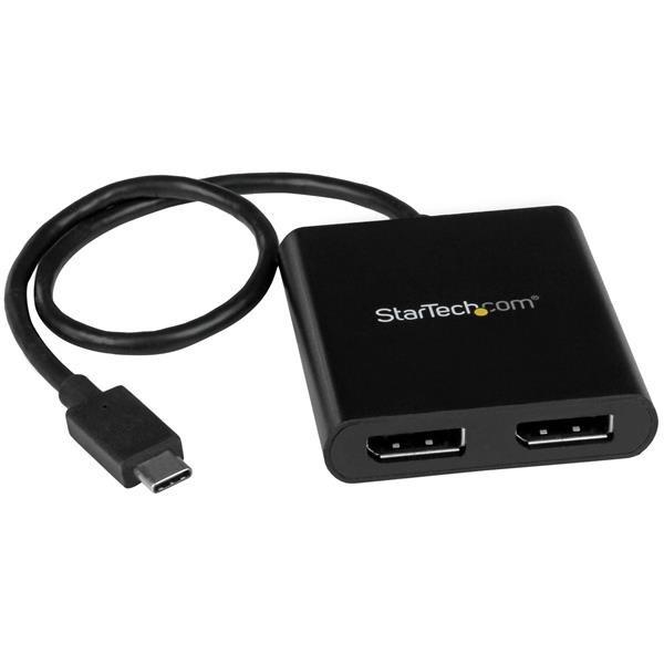 StarTech MSTCDP122DP USB-C-DisplayPort変換マルチモニタースプリ...