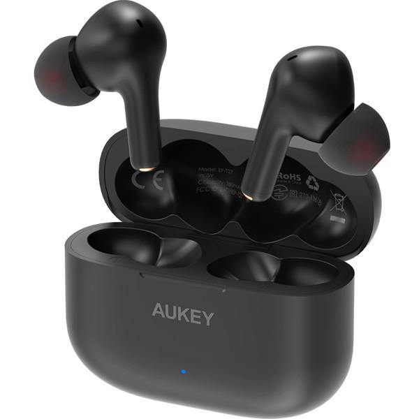 ワイヤレスイヤホン iPhone AUKEY オーキー EP-T27-BK ブラック 高音質 左右分...