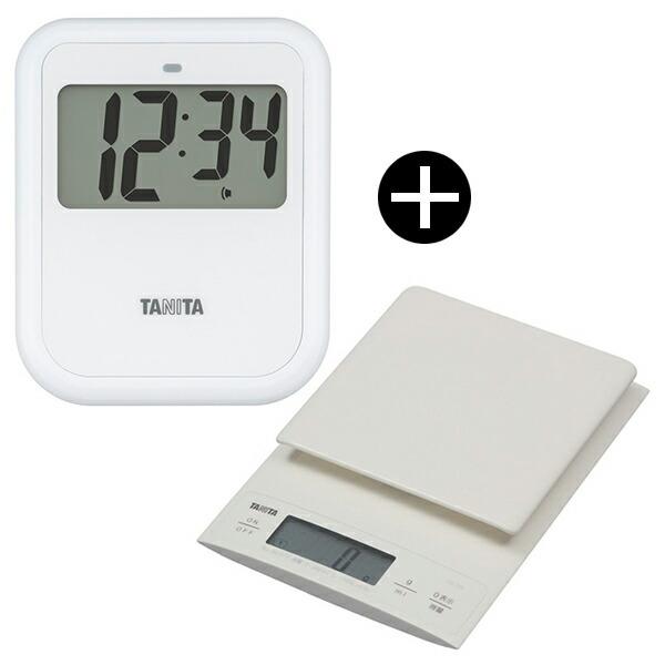 TANITA クッキングスケール &amp; 非接触タイマー セット KD-320-WH + TD-421-...