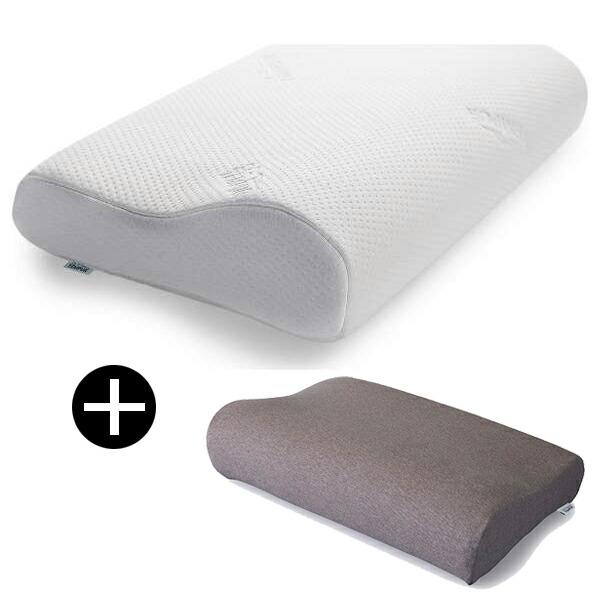 テンピュール オリジナルネックピロー Lサイズ ピローケースセット ブラウン 正規品 低反発枕 (幅...