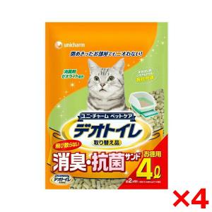 4個セット ユニチャーム デオトイレ 飛び散らない消臭・抗菌サンド4L｜aprice