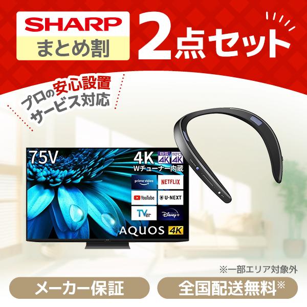 家電セット 2点セット 新生活家電 一人暮らし お買得 液晶テレビ 75型 ウェアラブルネックスピー...