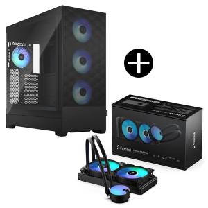 Fractal Design FD-W-L1-S2412 Lumen S24 v2 RGB 簡易水冷クーラー + FD-C-POR1X-06 Pop XL Air RGB Black TG Clear Tint フルタワー型PCケース セット｜aprice