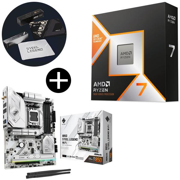 AMD Ryzen 7 9800X3D CPU + ASRock B850 Steel Legend...