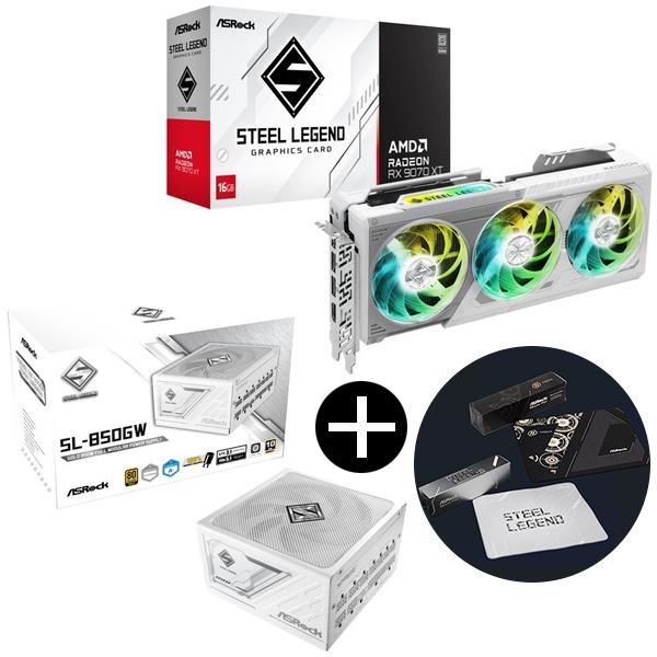 ASRock RX9070XT SL 16G ホワイト グラフィックボード + SL-850GW ホ...