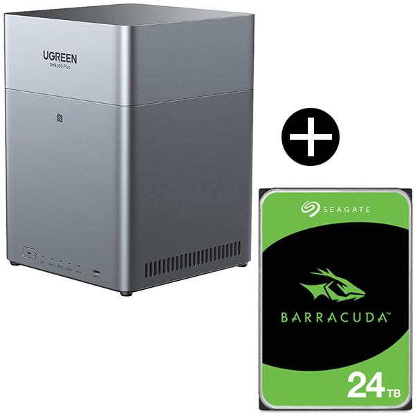 UGREEN DH4300plus NASync NAS (4ベイ) + Seagate ST240...