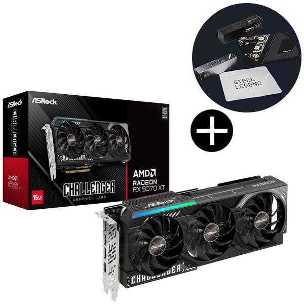 ASRock RX9070XT CL 16G ブラック グラフィックボード + オリジナルマウスパッ...