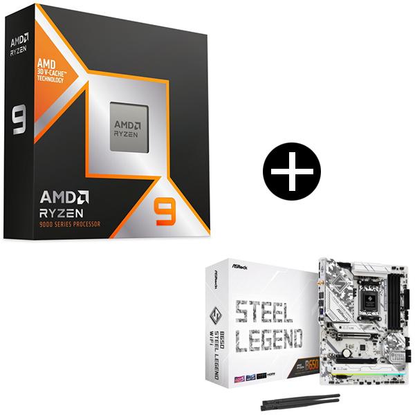 AMD Ryzen 9 9950X3D CPU + ASRock B650 Steel Legend...