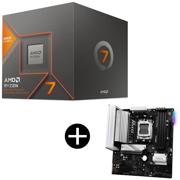 AMD Ryzen 7 8700G Wraith Stealth Cooler CPU + ASRo...