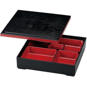 お弁当箱 松花堂弁当箱 7.5 松華堂 DX 仕切 黒渕朱 1段 （ 弁当箱 和風