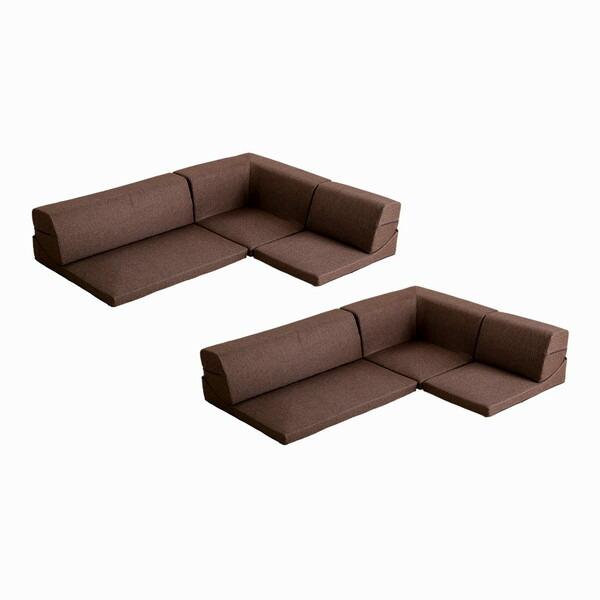 ホームテイスト SH-07-LNR2SET コーナーフロアソファ ロータイプ ファブリック 3人掛け...