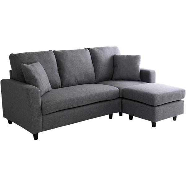 ホームテイスト RK3P レイアウト自在! 3人掛けカウチソファ Wismon -ウィスモン- (ポ...