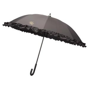 アズアズ 晴雨兼用丸ミニ傘 ブラック×ブラック（フリル） 718035