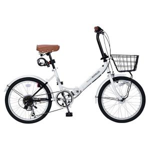 マイパラス M-204-W ホワイト 折り畳み自転車(20インチ・シマノ6段変速) メーカー直送
