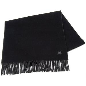 MAISON KITSUNE メゾンキツネ ウールマフラー ストール 黒 ブランド KLM06201WA0018 O FOX HEAD PATCH SCARF BLACK CHARCOAL 誕生日 並行輸入品の商品画像