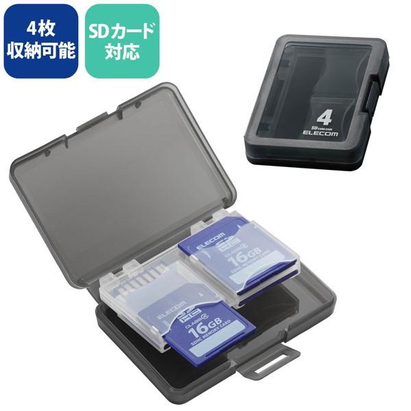 メモリカードケース ELECOM エレコム CMC-06NSD4 SDケース 4枚収納 インデックス...