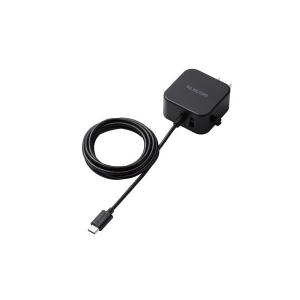 ELECOM MPA-ACC22BK ブラック スマホ充電器 AC充電器 タイプC USB-C ケーブル一体型 1.5m USBポート付｜aprice